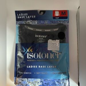 Isotoner New Womens Solid Black Cold Weather Athletic Base Layer Soft Warm Med